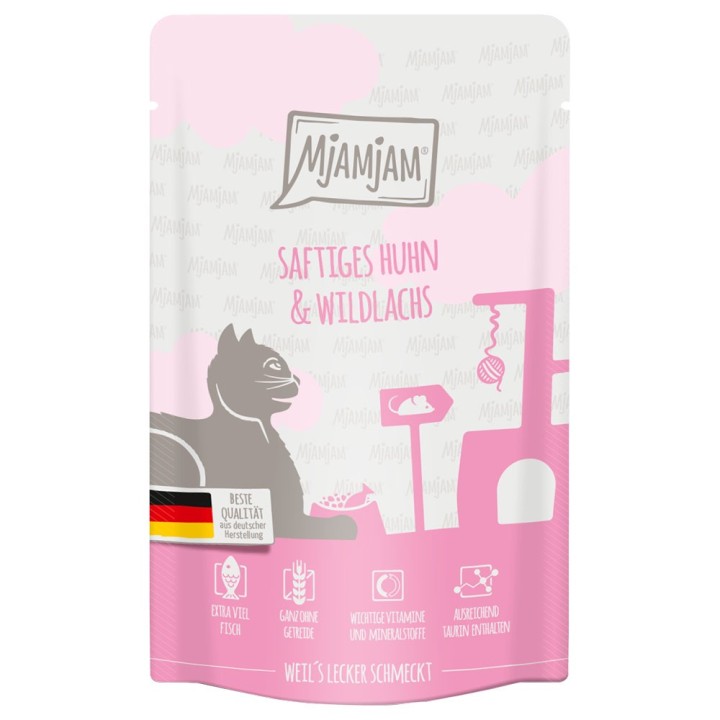 MjAMjAM Quetschie 12 x 125 g - saftiges Huhn und Wildlachs