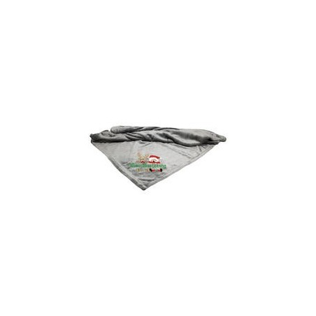 Schecker - Bestickte Mikrofaserdecke Premium [Silbergrau - Weihnachts-Motiv mit Name]