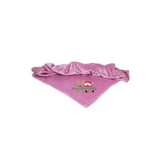 Schecker - Bestickte Mikrofaserdecke Premium [Beere - Weihnachts-Motiv mit Name]