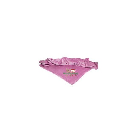 Schecker - Bestickte Mikrofaserdecke Premium [Beere - Weihnachts-Motiv mit Name]