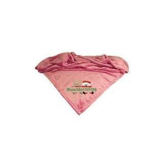 Schecker - Bestickte Mikrofaserdecke Premium [Altrosa - Weihnachts-Motiv mit Name]
