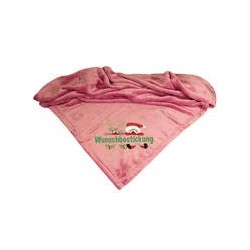 Schecker - Bestickte Mikrofaserdecke Premium [Altrosa - Weihnachts-Motiv mit Name]