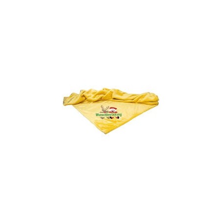 Schecker - Bestickte Mikrofaserdecke Premium [Sonnengelb - Weihnachts-Motiv mit Name]