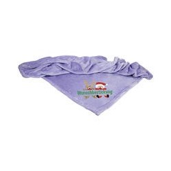 Schecker - Bestickte Mikrofaserdecke Premium [Lavendel - Weihnachts-Motiv mit Name]