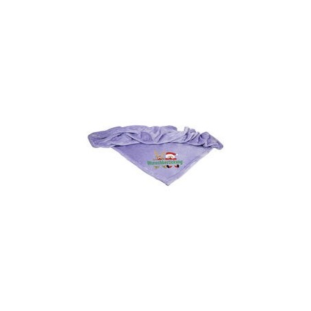 Schecker - Bestickte Mikrofaserdecke Premium [Lavendel - Weihnachts-Motiv mit Name]