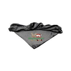Schecker - Bestickte Mikrofaserdecke Premium [Anthrazit - Weihnachts-Motiv mit Name]