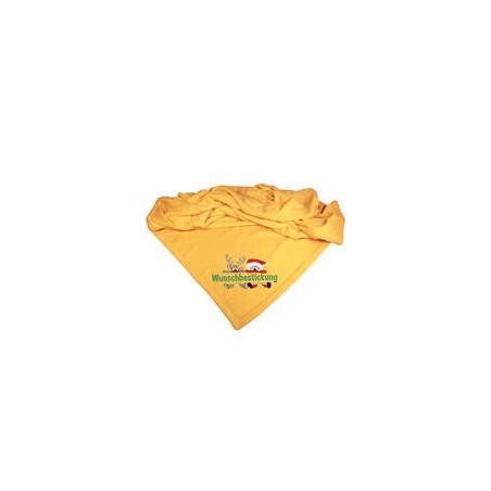 Schecker - Bestickte Mikrofaserdecke Premium [Goldgelb - Weihnachts-Motiv mit Name]