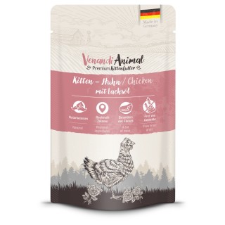 Venandi Animal Kitten 12 x 125 g - Huhn mit Lachsöl
