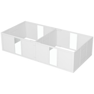 PawHut Wurfkiste für Welpen, Welpenauslauf mit Rutschfeste Bodenschoner, Verstellbare Tür, Welpenlaufstall aus Holz, für klei