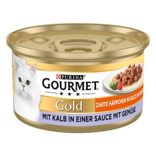 Sparpaket Gourmet Gold Zarte Häppchen 24 x 85 g - Kalb & Gemüse