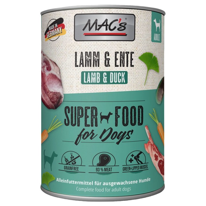 MAC's Adult Superfood 6 x 400 g - Lamm & Ente