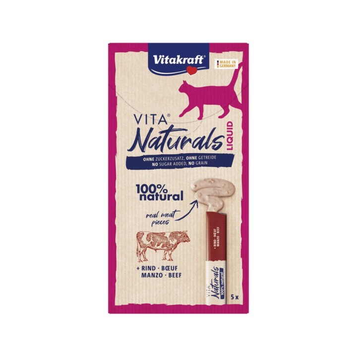 Vitakraft Vita Naturals Flüssig - Rindfleisch - 5 x 15 g