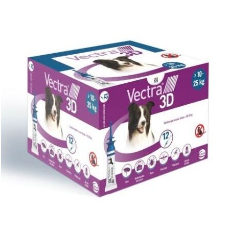 Hundepflege 10-25 kg gegen Flöhe Ceva Vectra 3d (x12)