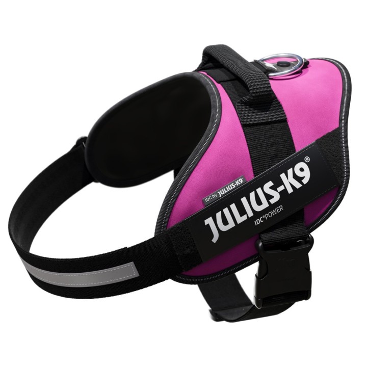 Julius-K9 IDC Powergeschirr, dunkelpink - Größe L: Brustumfang 63 - 85 cm