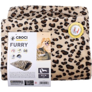 Croci Sack FURRY Selbstheizend 60X36 - Leo-Print