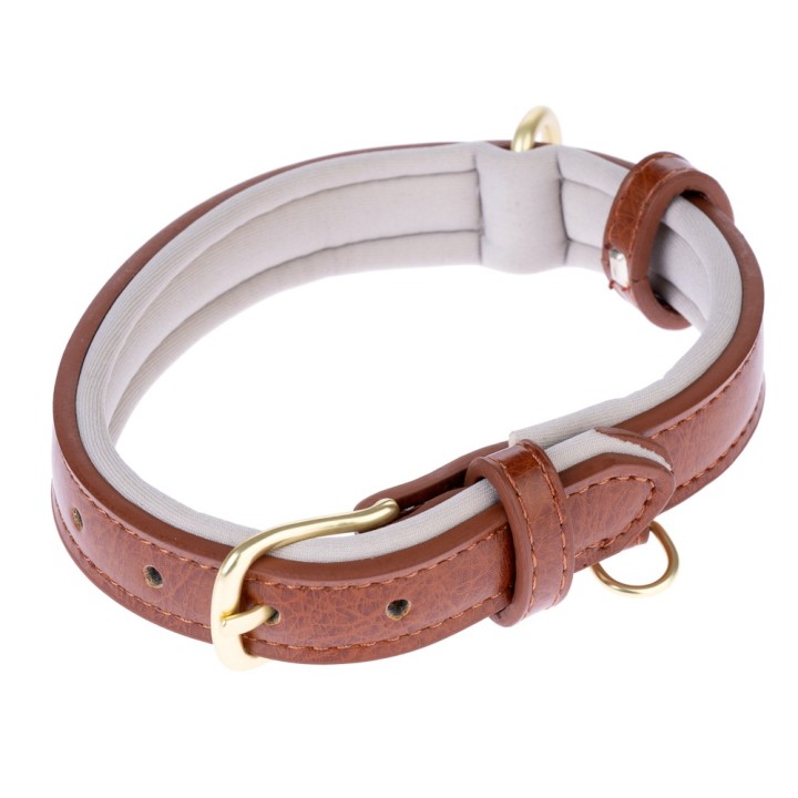 TIAKI Gepolstertes Halsband, braun - Größe XS: ca. 25-31 cm Halsumfang