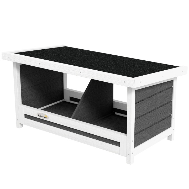 PawHut Nistkasten Tannenholz Brutkasten mit wetterbeständigem Asphaltdach für Hühner 66x37x34 cm Grau   Aosom.de