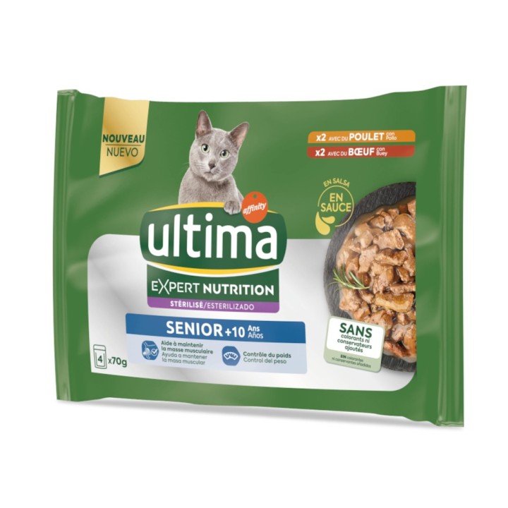 Ultima Cat Expert Nutrition Senior Huhn & Rind - 4 x 70 g
