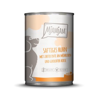 MjAMjAM Adult Hund 6 x 400 g - saftiges Huhn mit zarter Ente