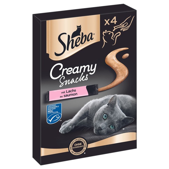 Sheba Creamy Snacks -Sparpaket Lachs (44 x 12 g)