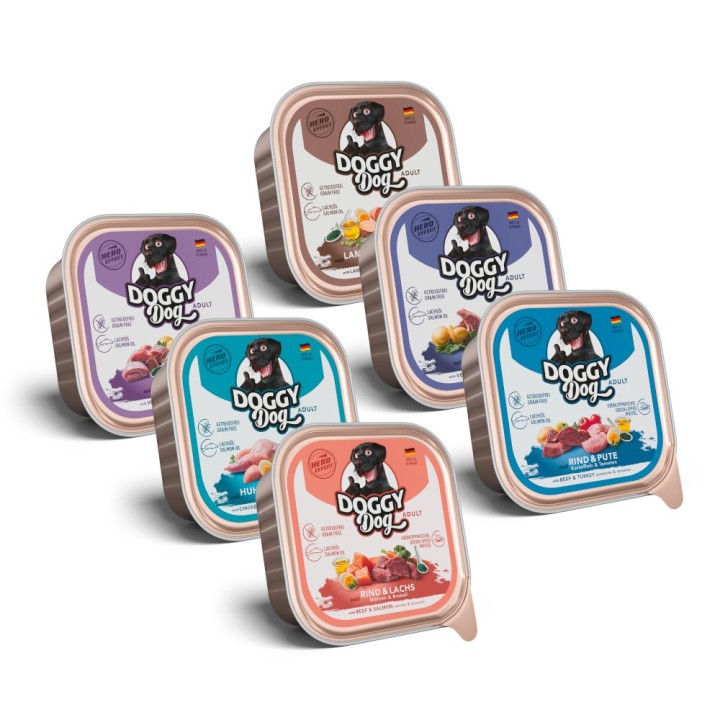 DOGGY Dog Adult 6 x 150 g - Mixpaket (6 Sorten)