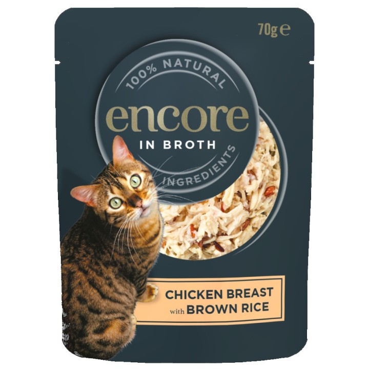 Encore Cat Pouch 16 x 70 g - Huhn mit braunem Reis