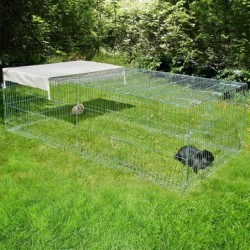 Kerbl Freigehege 4-Eck mit Ausbruchsperre und Gitterdach, groß - L 200 x B 100 x  H 60 cm