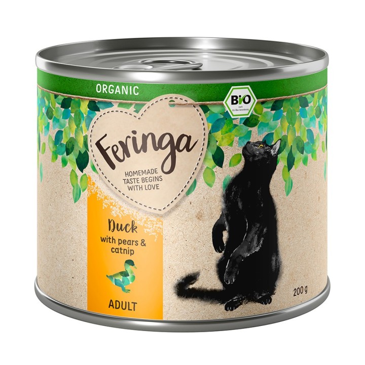 Feringa Bio Menü 6 x 200 g - Bio Ente mit Birne und Katzenminze