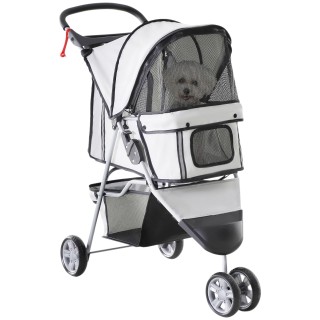 PawHut Hundewagen Hundebuggy Buggy Hunde Katzen mehrfarbig (Grau)   Aosom