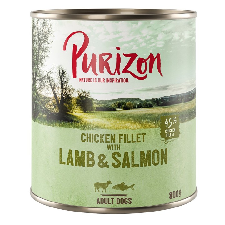 Purizon Original Adult 6 x 800 g - Hühnerfilet mit Lamm & Lachs, Kartoffel & Birne