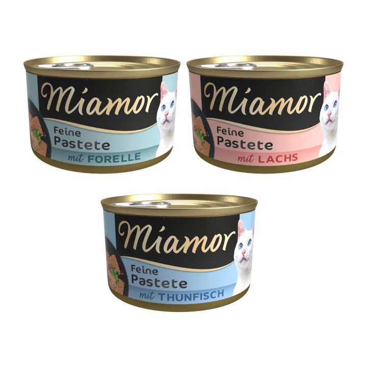 Sparpaket Miamor Pastete 24 x 85 g - Mixpaket Fisch (3 Sorten)