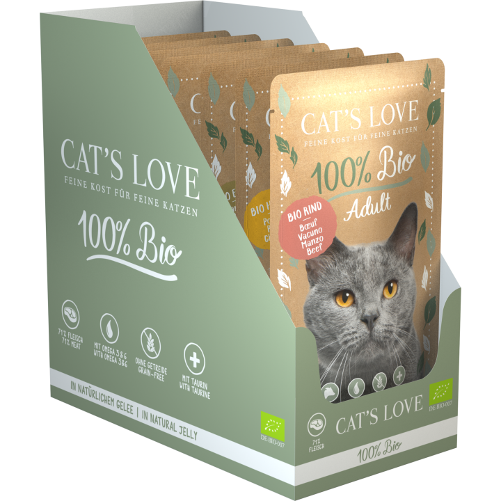 CAT's LOVE Katzen Nassfutter ADULT BIO Multipack - 600 g