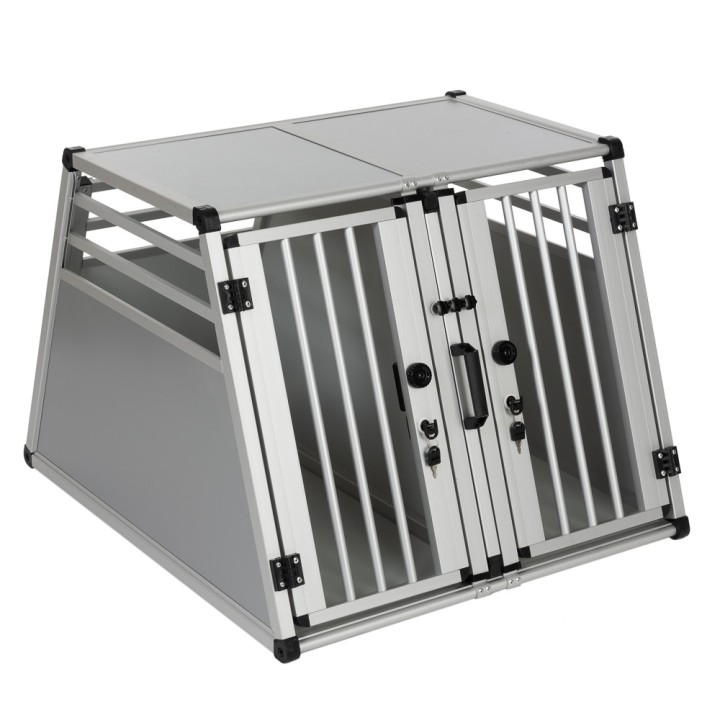 Autohundebox AluRide Doppelbox - B 80 x T 92 x H 65 cm (Größe L)