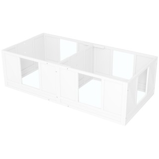 PawHut Wurfkiste für Welpen, Welpenauslauf mit wasserdichter und waschbarer Liegematte, Verstellbare Tür, Welpenlaufstall mit