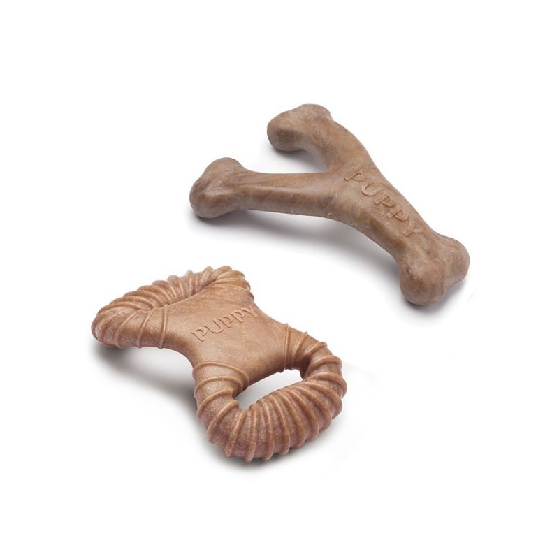 Kauspielzeug für Welpen Benebone Dental chew-wishbone BacoN