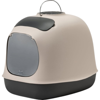 United Pets MINÙ - Katzentoilette mit Abdeckung - grau/dunkelgrau