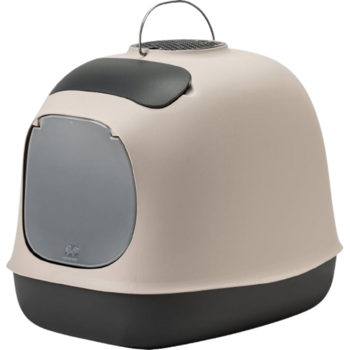 United Pets MINÙ - Katzentoilette mit Abdeckung - grau/dunkelgrau