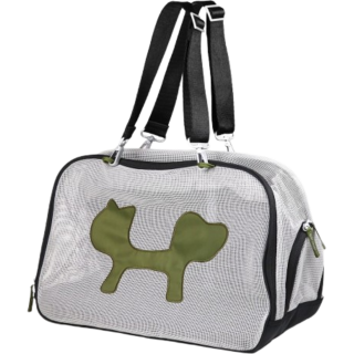 United Pets Mesh Bag ECO - Tragetasche für Hunde und Katzen - schwarz/grün