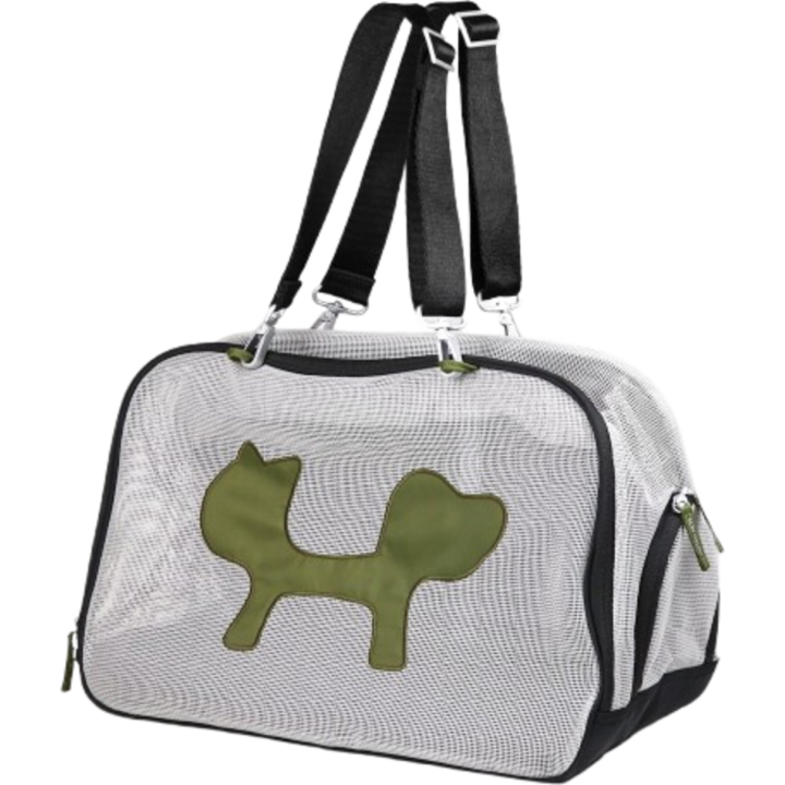 United Pets Mesh Bag ECO - Tragetasche für Hunde und Katzen - schwarz/grün