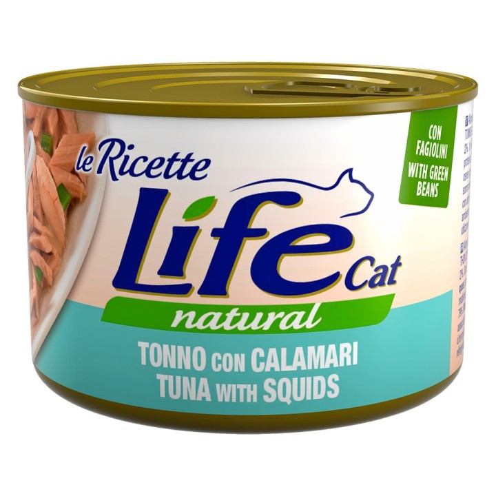 Life Cat "Le Ricette" 4 x 150 g - Thunfisch, Calamari, Grüne Bohnen