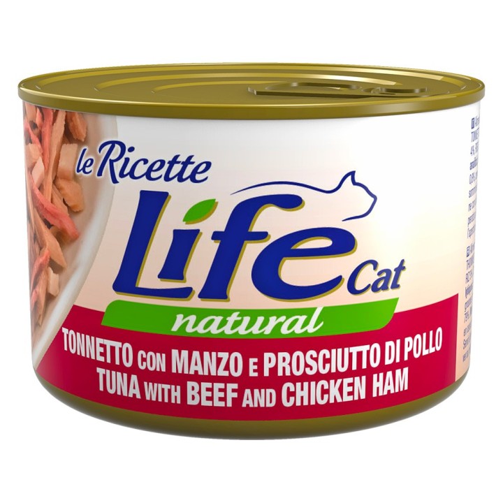 Life Cat "Le Ricette" 4 x 150 g - Thunfisch, Rindfleisch, Schinken