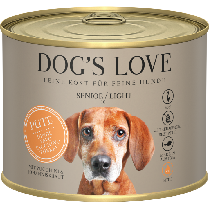 DOG'S LOVE Hundefutter Senior Pute - 200 g