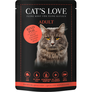 CAT's LOVE Katzen Nassfutter ADULT Rind Pur - 85 g