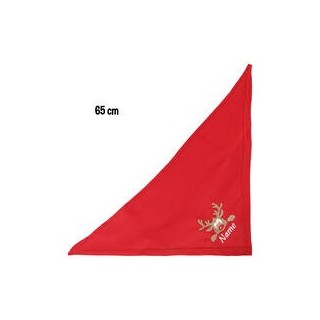 Schecker - Besticktes Weihnachts-Halstuch Rentier Rotnase + Name [65cm - Rot]