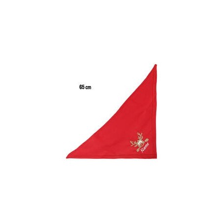 Schecker - Besticktes Weihnachts-Halstuch Rentier Rotnase + Name [65cm - Rot]