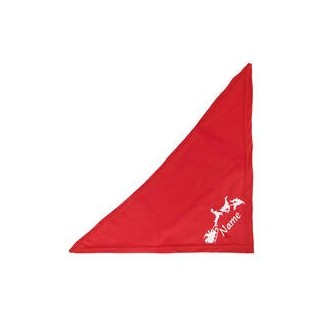 Schecker - Besticktes Weihnachts-Halstuch Rentierschlitten + Name [35cm - Rot]