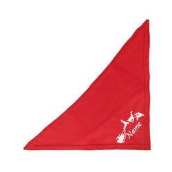 Schecker - Besticktes Weihnachts-Halstuch Rentierschlitten + Name [35cm - Rot]