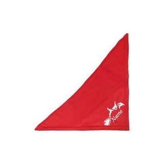 Schecker - Besticktes Weihnachts-Halstuch Rentierschlitten + Name [50cm - Rot]