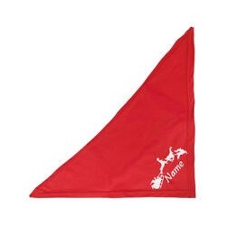 Schecker - Besticktes Weihnachts-Halstuch Rentierschlitten + Name [65cm - Rot]