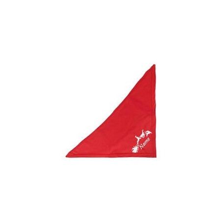 Schecker - Besticktes Weihnachts-Halstuch Rentierschlitten + Name [65cm - Rot]